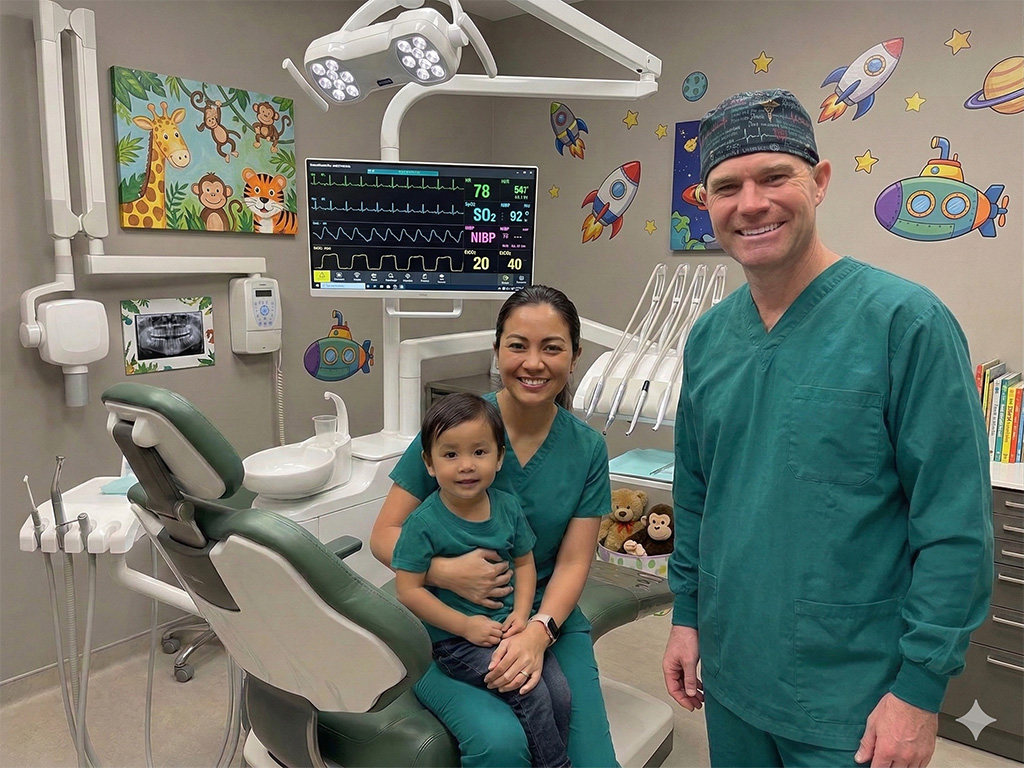 web with mom, child and Dr. Bellig in Procedure room that was on the calendar